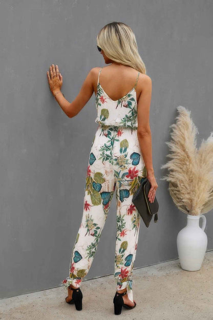 V Neck Spaghetti Straps Jumpsuit