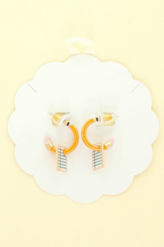 School Pencil Notebook Cuff Earrings - It's a Girly Place