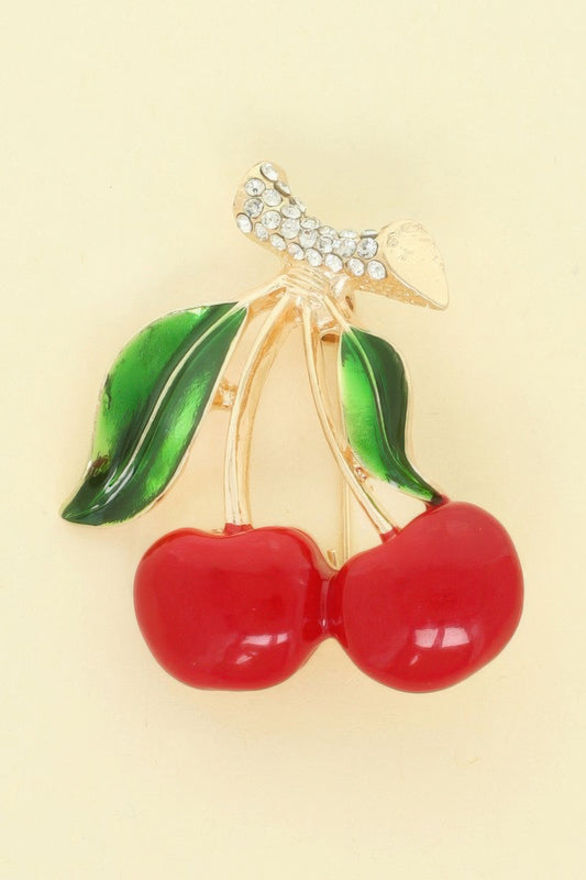 Cherry Resin Brooch Pin - It's a Girly Place