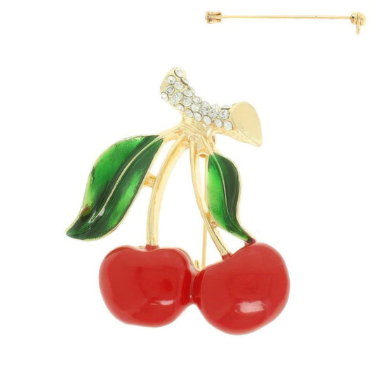 Cherry Resin Brooch Pin - It's a Girly Place