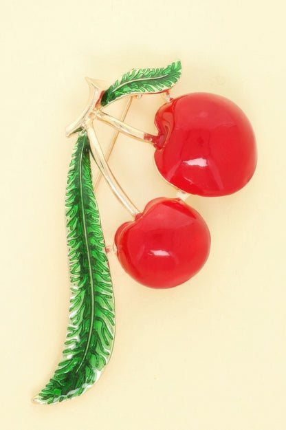 Cherry Resin Brooch Pin - It's a Girly Place