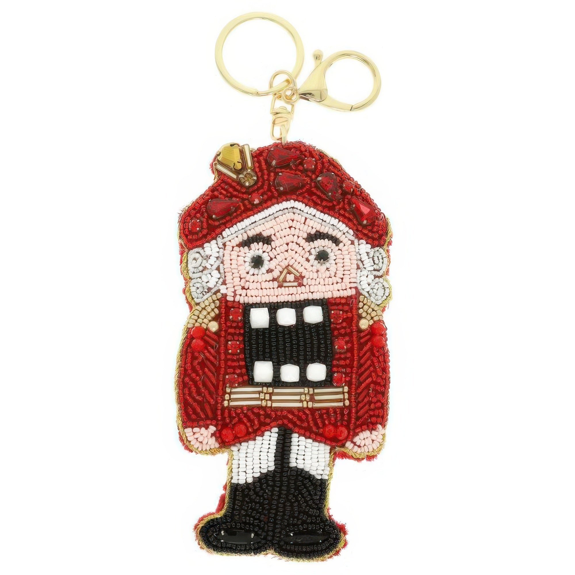 Christmas Nutcracker Seed Beaded Keychain - It's a Girly Place