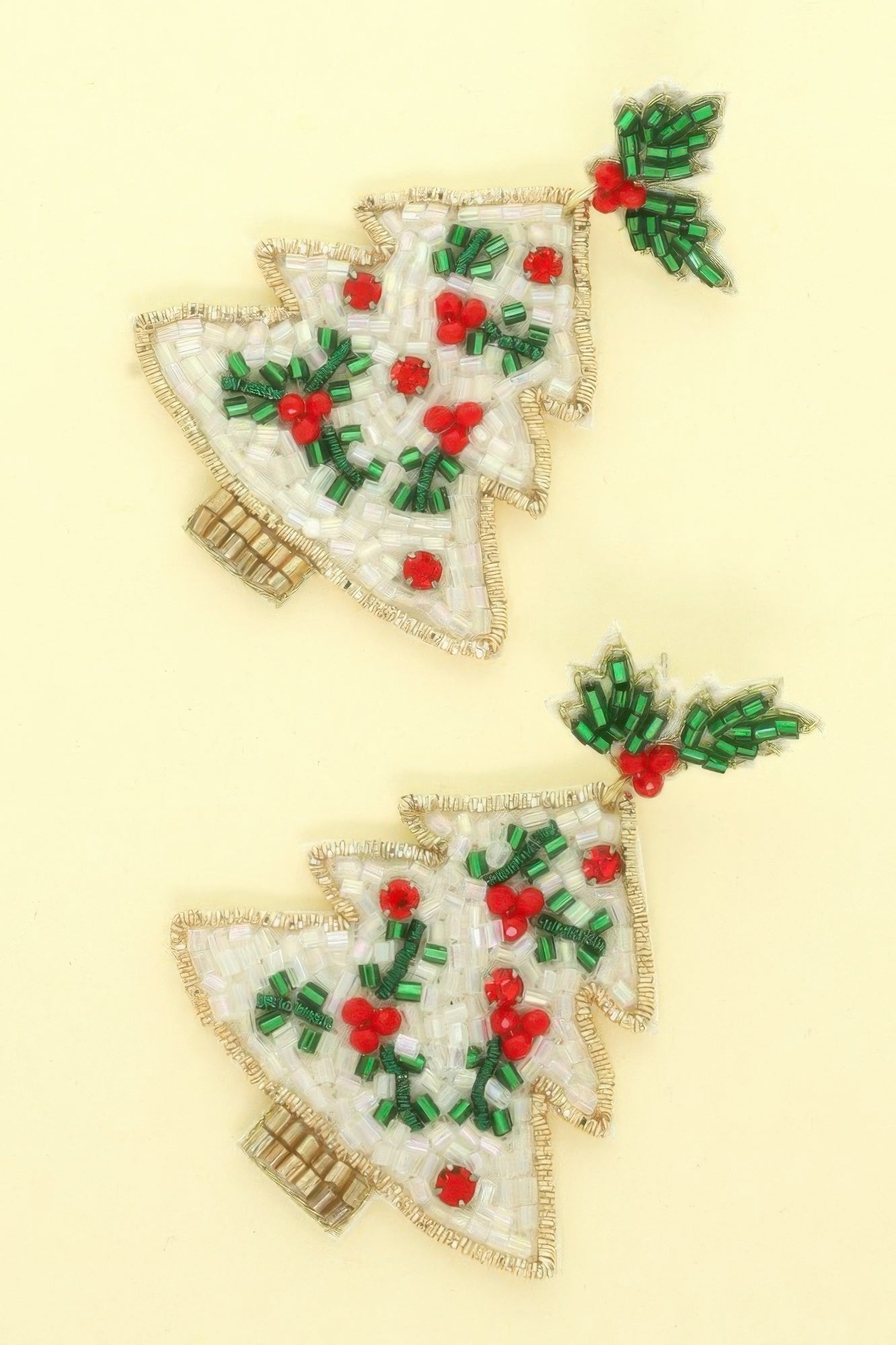 Eweled White Christmas Tree Post Earrings - It's a Girly Place