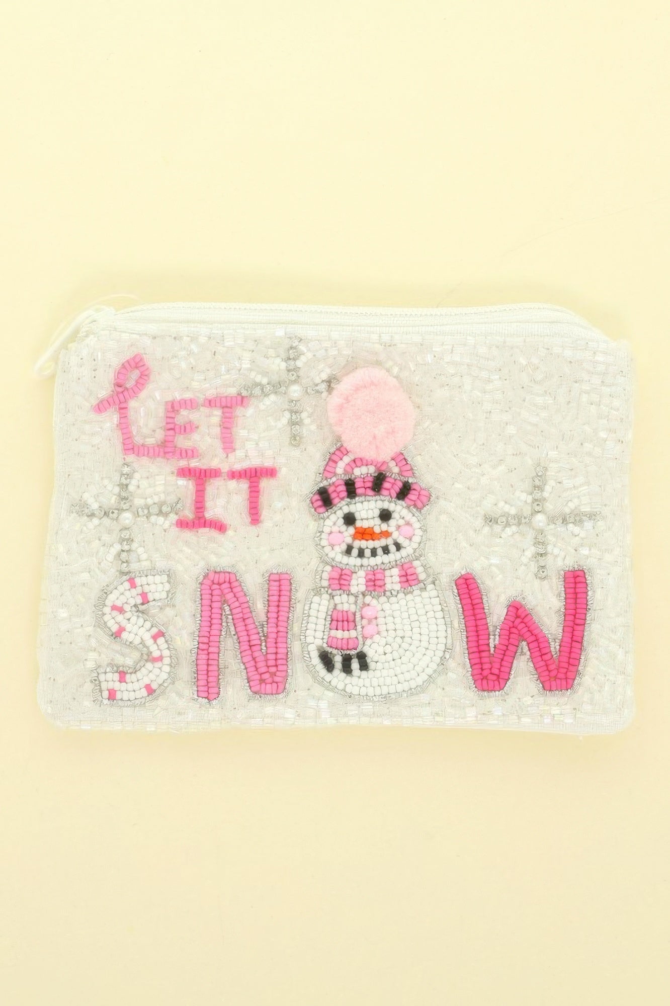 Let It Snowman Rhinestone Seed Bead Coin Bag - It's a Girly Place