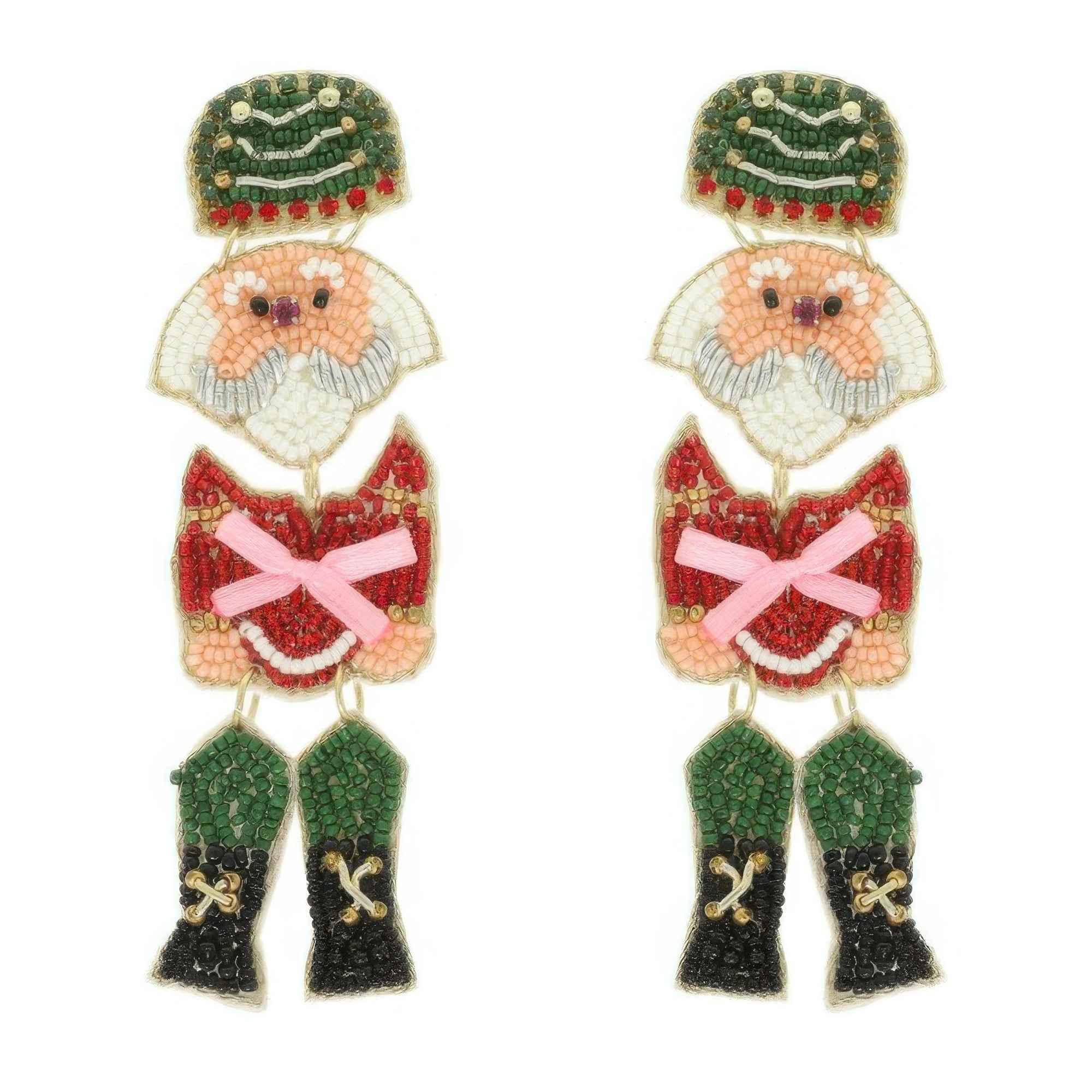 Christmas Nutcracker Seed Bead Earrings