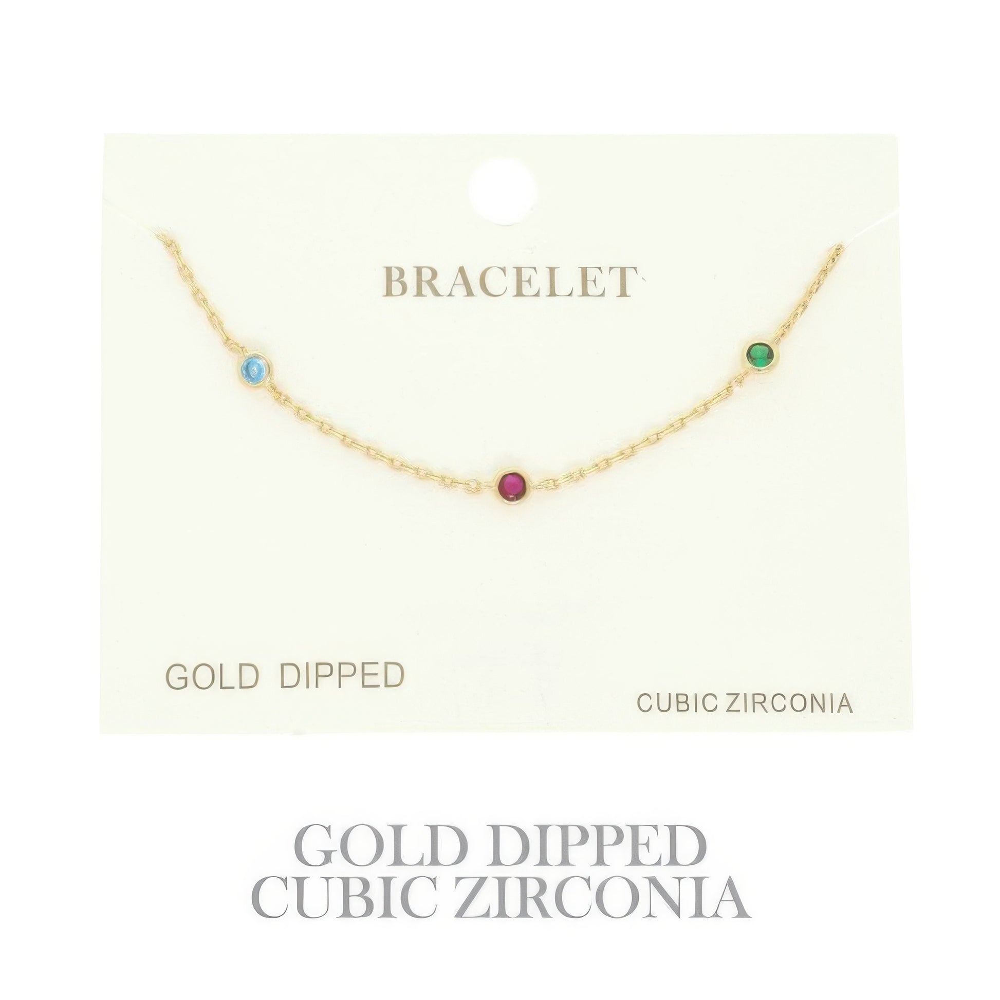 Gold-plated Cz Station Chain Bracelet - It's a Girly Place