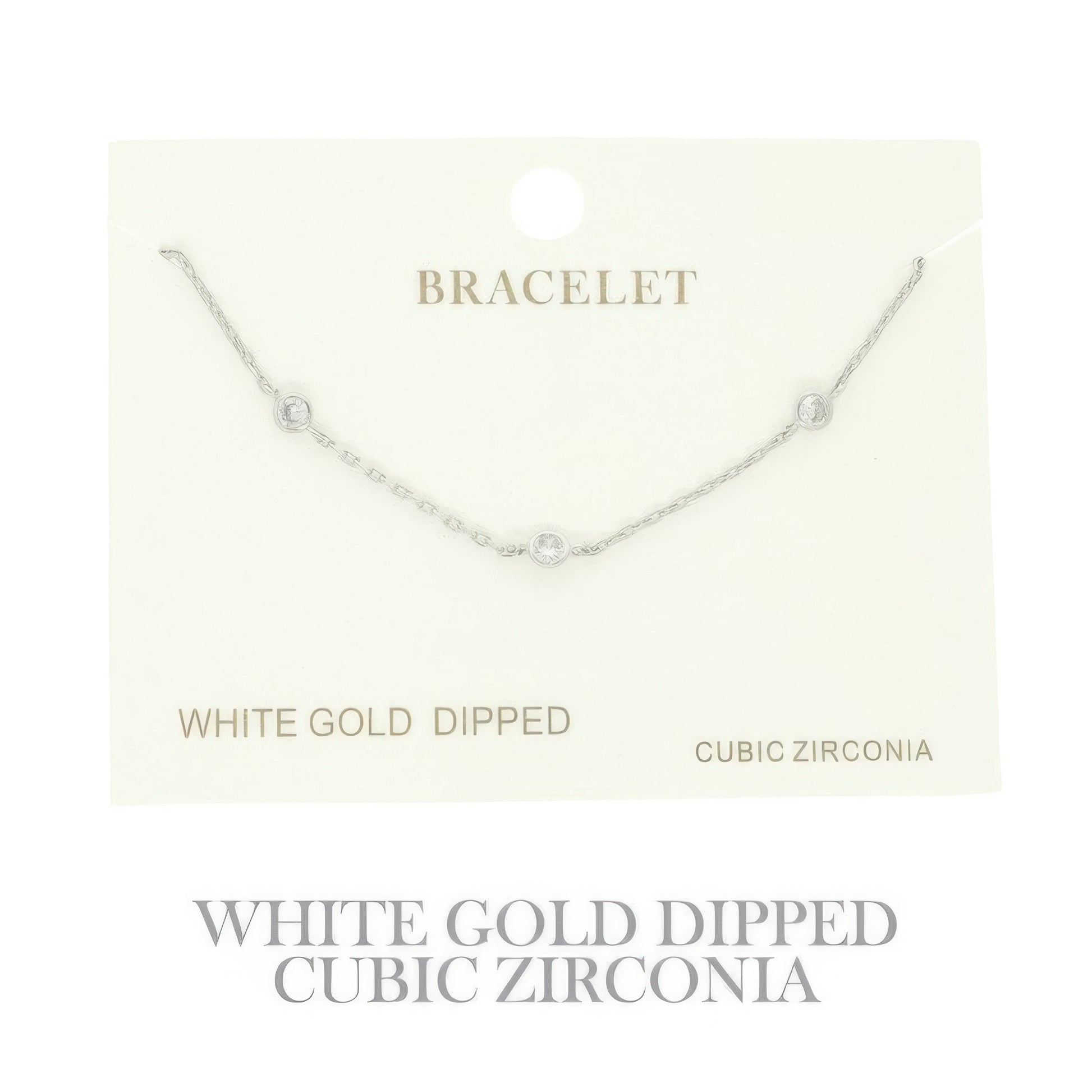 Gold-plated Cz Station Chain Bracelet - It's a Girly Place