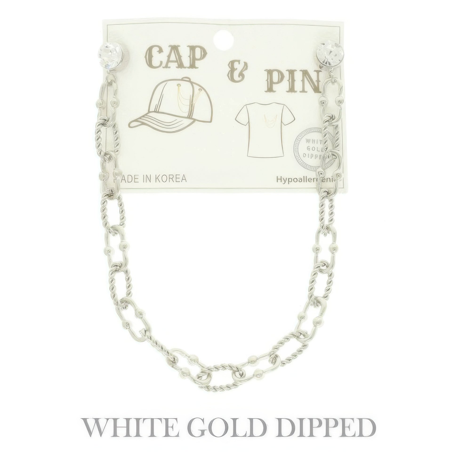 Gold Plated Twist Link Cap Chain And Pin - It's a Girly Place