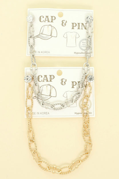 Gold Plated Twist Link Cap Chain And Pin - It's a Girly Place