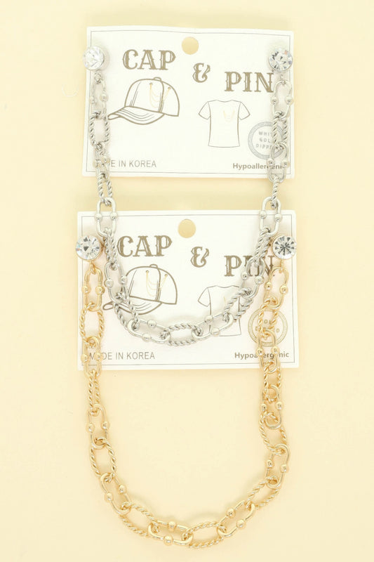 Gold Plated Twist Link Cap Chain And Pin - It's a Girly Place