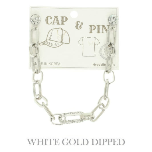 Gold Plated Rolo Paperclip Link Cap Chain And Pin - It's a Girly Place