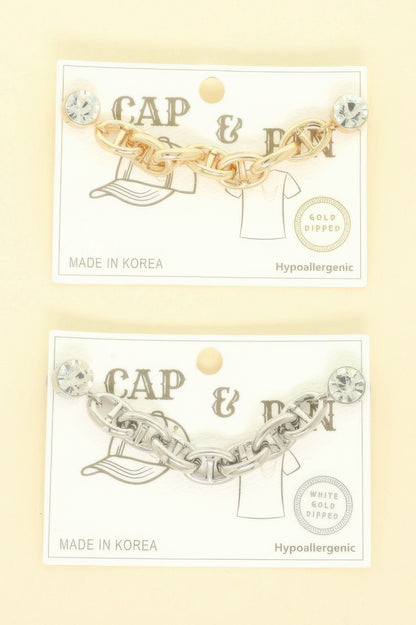 Gold Plated Soda Tab Link Cap Chain And Pin - It's a Girly Place
