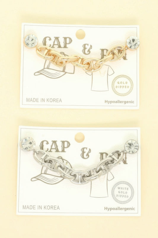 Gold Plated Soda Tab Link Cap Chain And Pin - It's a Girly Place