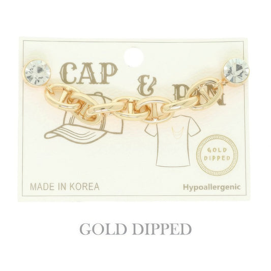 Gold Plated Soda Tab Link Cap Chain And Pin - It's a Girly Place
