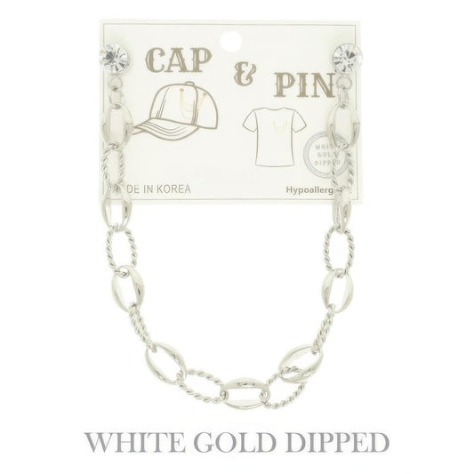 Gold Plated Twist Link Cap Chain And Pin - It's a Girly Place