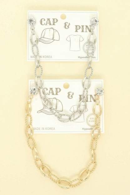 Gold Plated Twist Link Cap Chain And Pin - It's a Girly Place