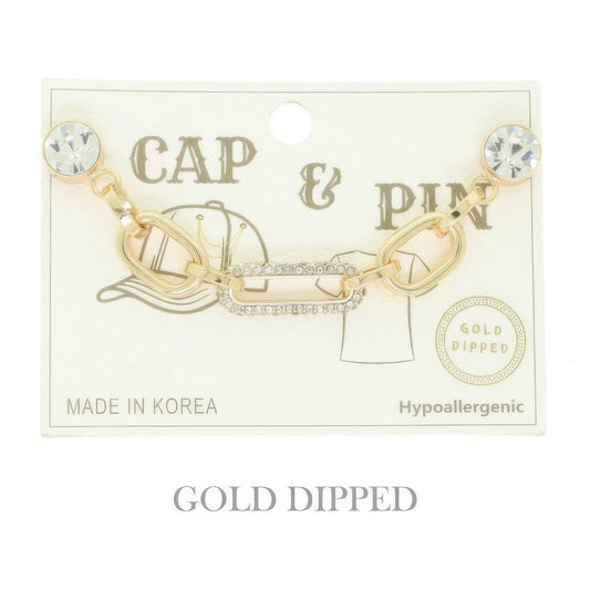 Gold Plated Rolo Paperclip Link Cap Chain And Pin - It's a Girly Place