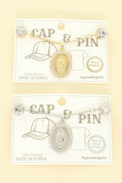 Gold Plated Virgin Mary Theme Charm Hat Chain - It's a Girly Place