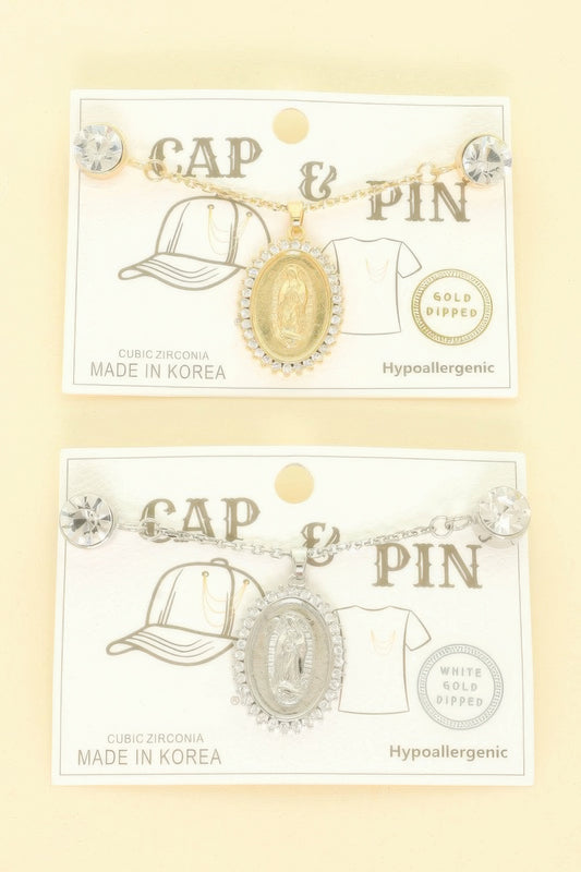 Gold Plated Virgin Mary Theme Charm Hat Chain - It's a Girly Place