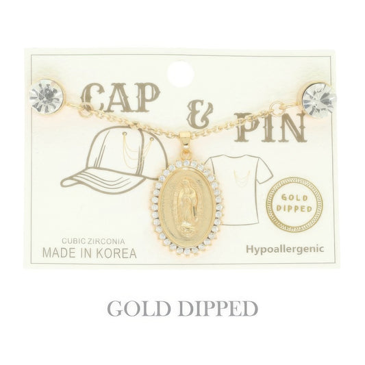 Gold Plated Virgin Mary Theme Charm Hat Chain - It's a Girly Place