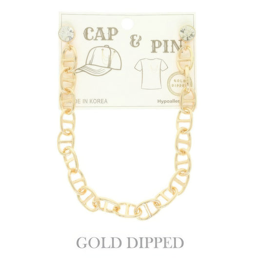 Gold Plated Soda Tab Link Cap Chain And Pin - It's a Girly Place
