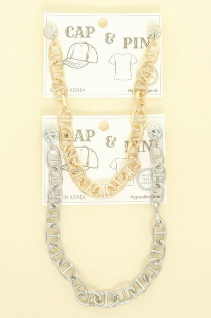 Gold Plated Soda Tab Link Cap Chain And Pin - It's a Girly Place