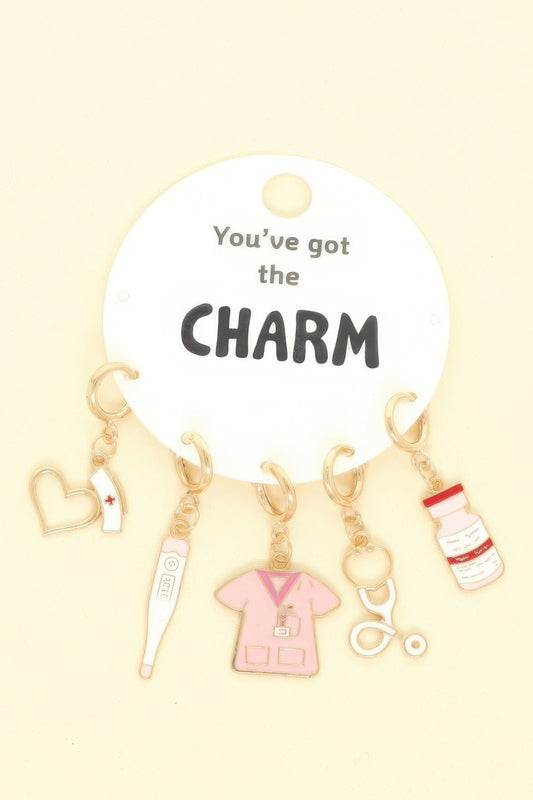 5pc Nurse Theme Assorted Charm Set - It's a Girly Place