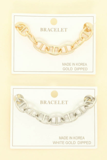 Gold Plated Chain Link Bracelet - It's a Girly Place