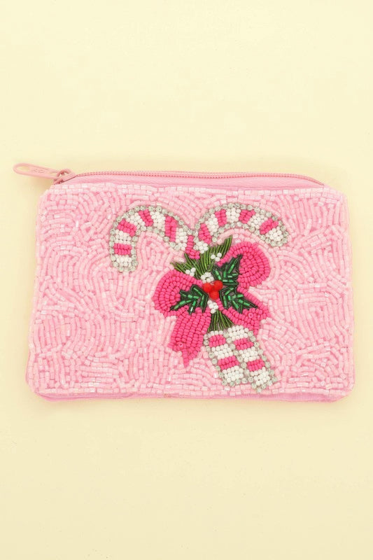 Holiday Theme Seed Beaded Coin Bag - It's a Girly Place