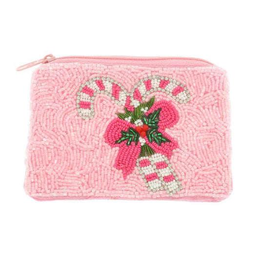 Holiday Theme Seed Beaded Coin Bag - It's a Girly Place