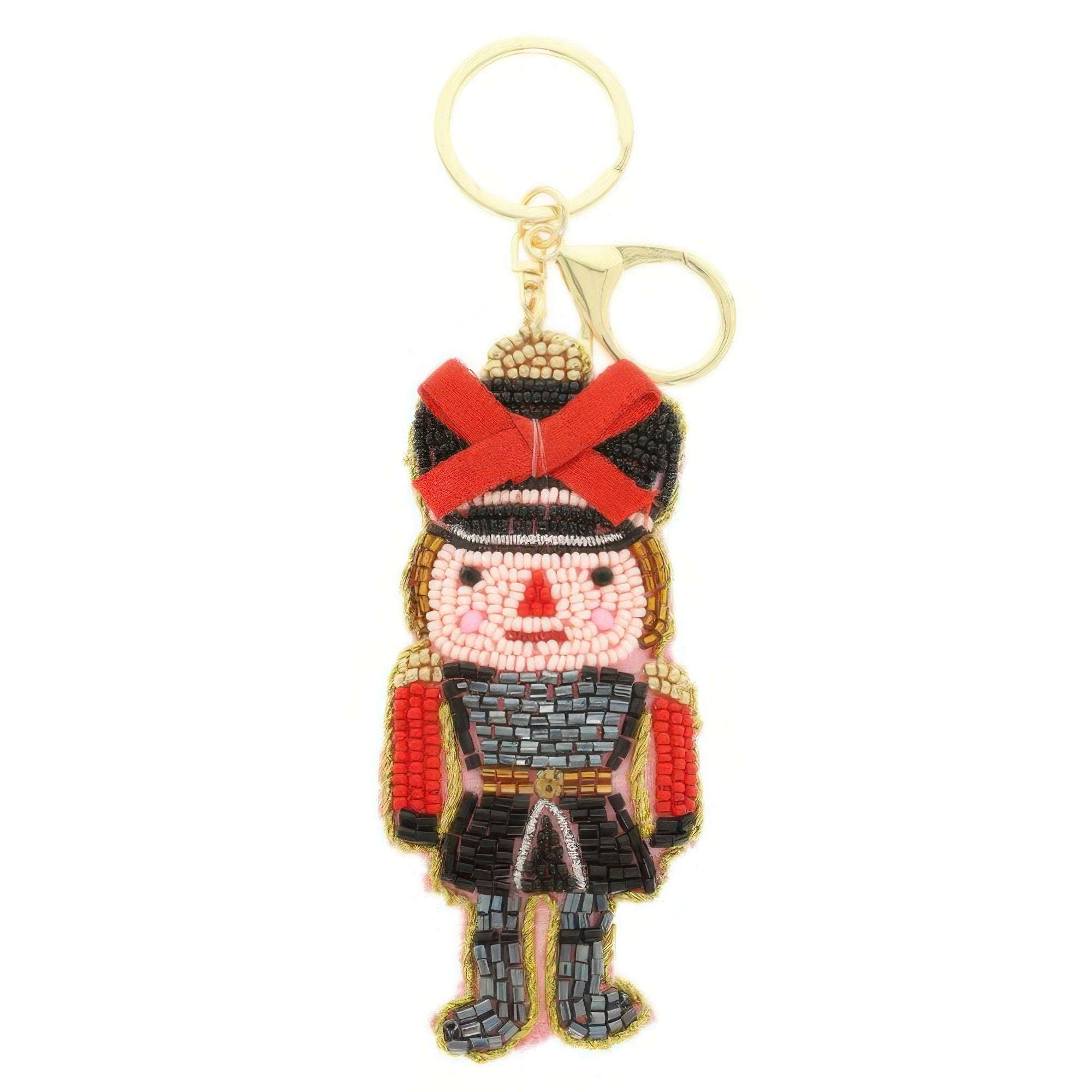 Christmas Nutcracker Seed Beaded Keychain - It's a Girly Place