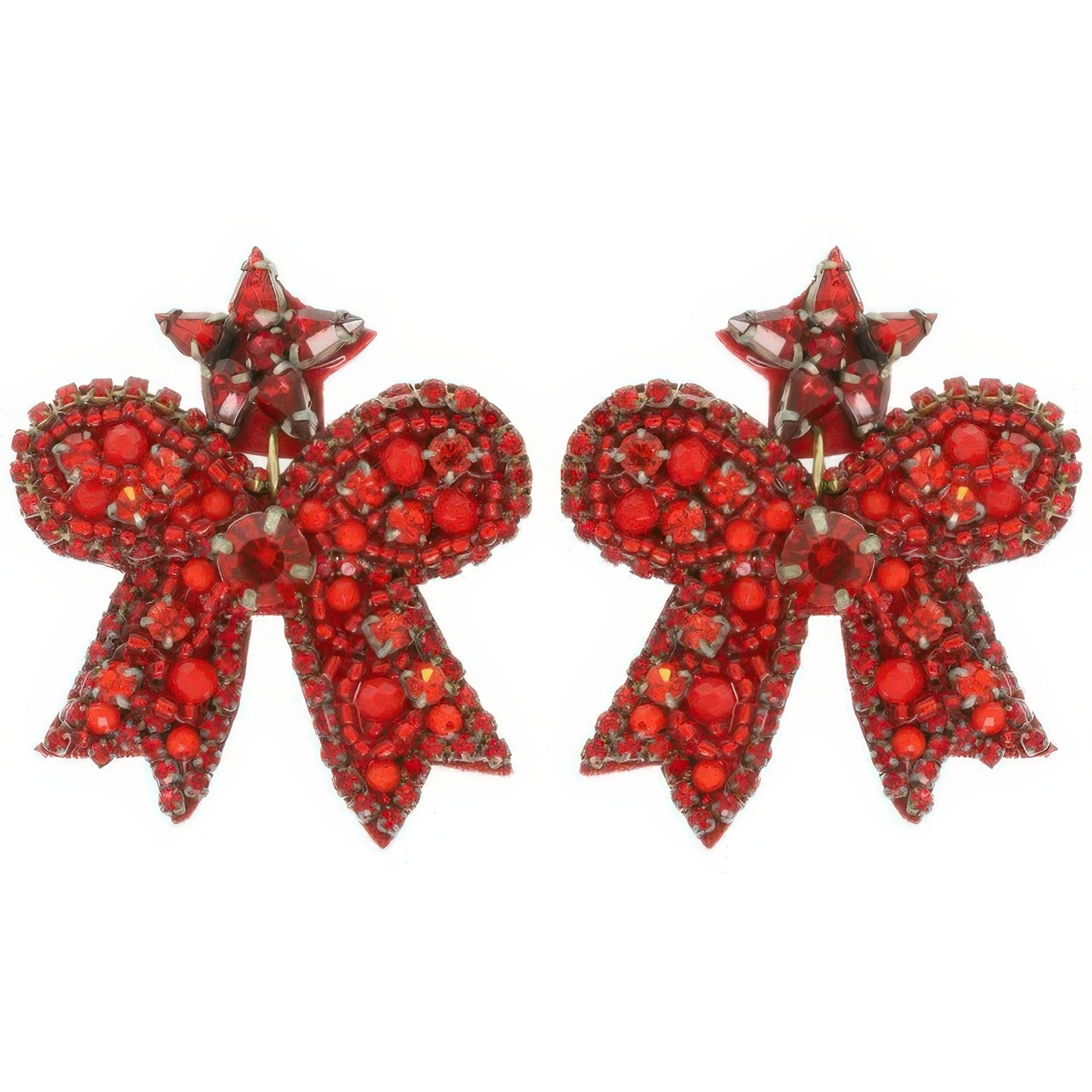 Christmas Bow Post Dangle Earrings - It's a Girly Place
