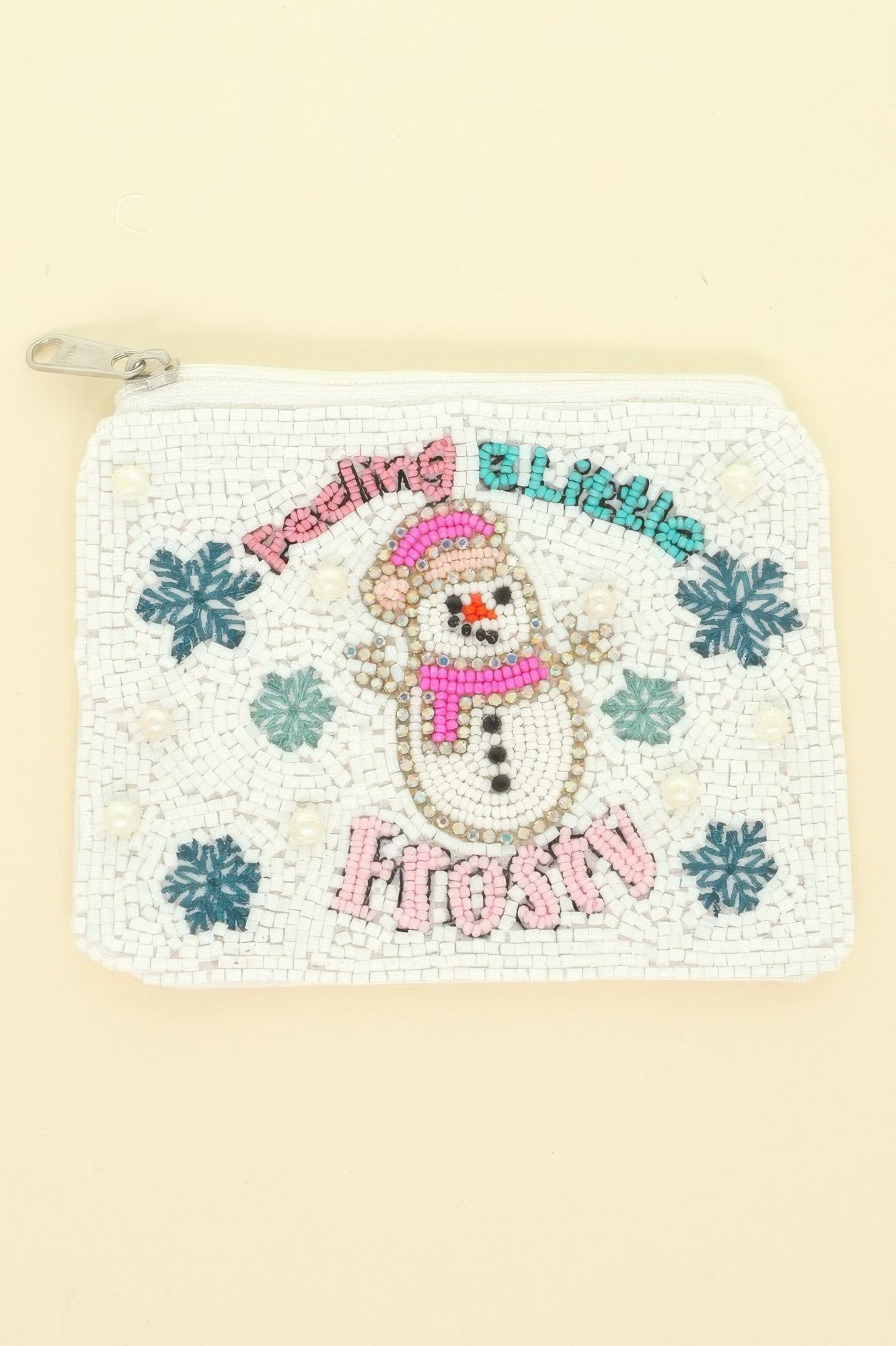 Christmas Snowman Beaded Coin Bag - It's a Girly Place
