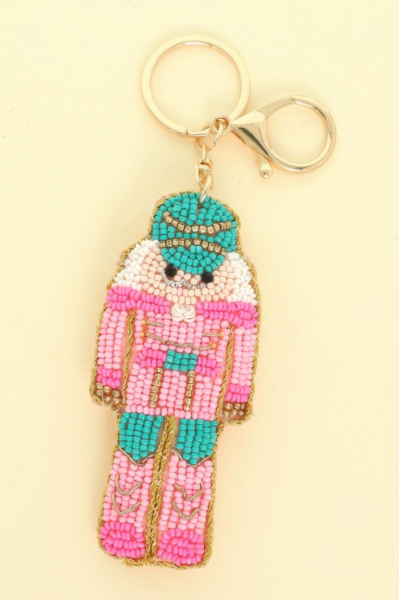 Christmas Nutcracker Seed Beaded Keychain - It's a Girly Place