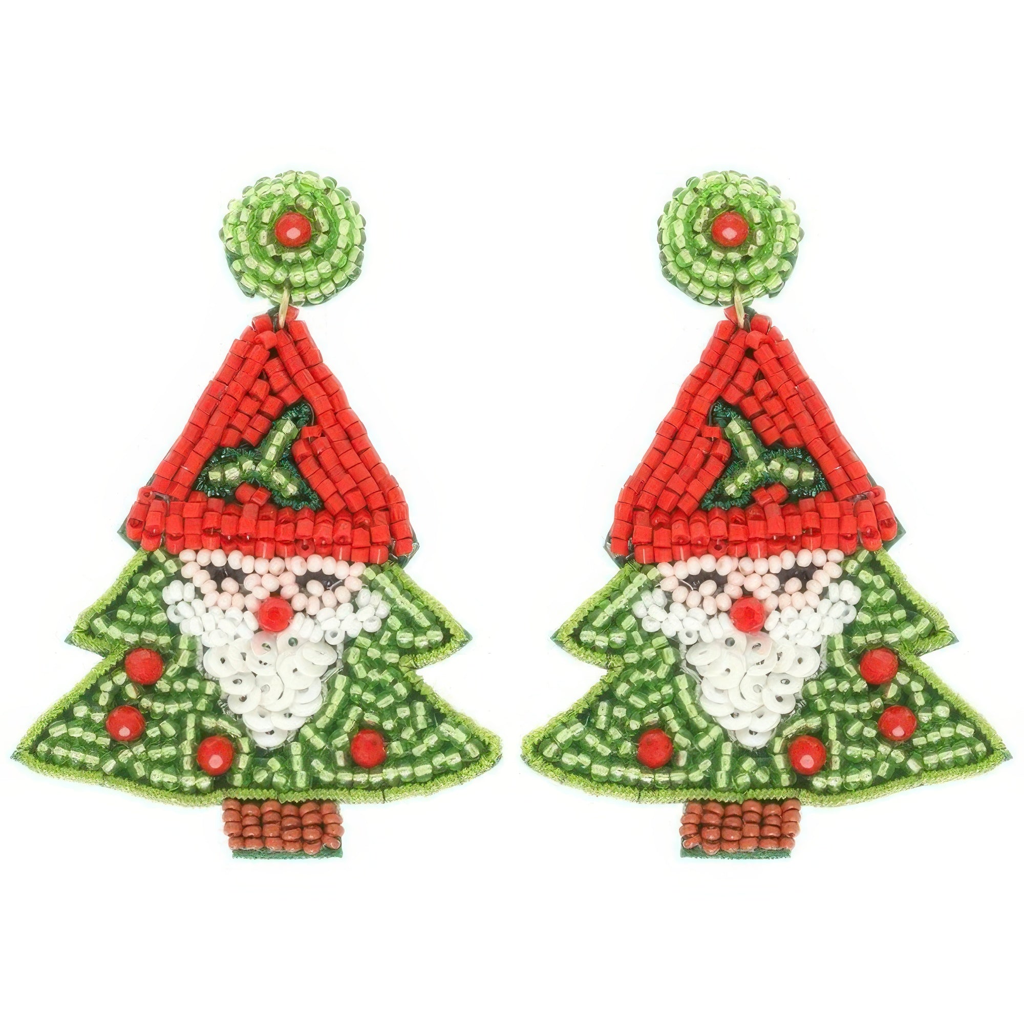 Christmas Santa Tree Post Earrings - It's a Girly Place