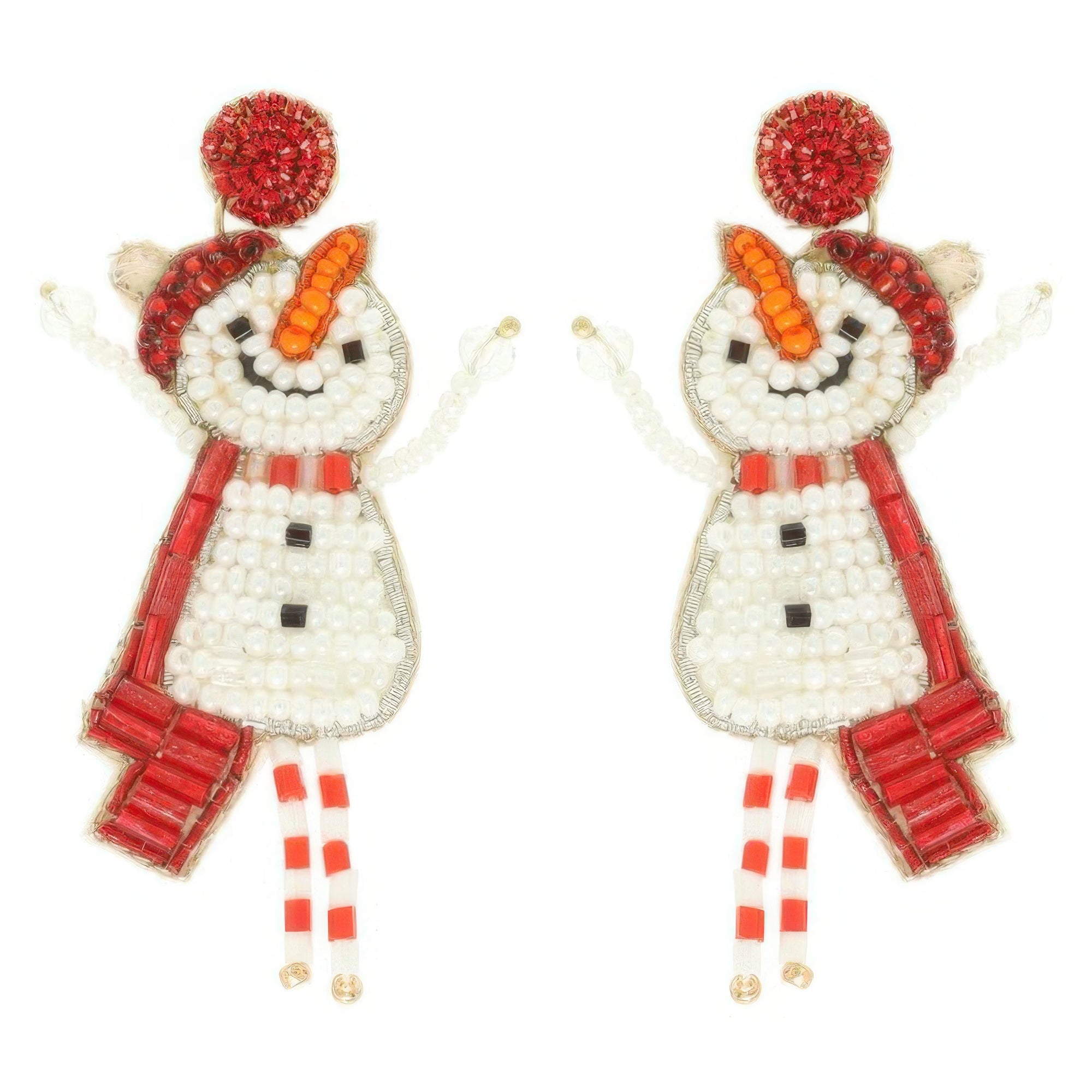 Christmas Scarfed Snowman Post Earrings - It's a Girly Place
