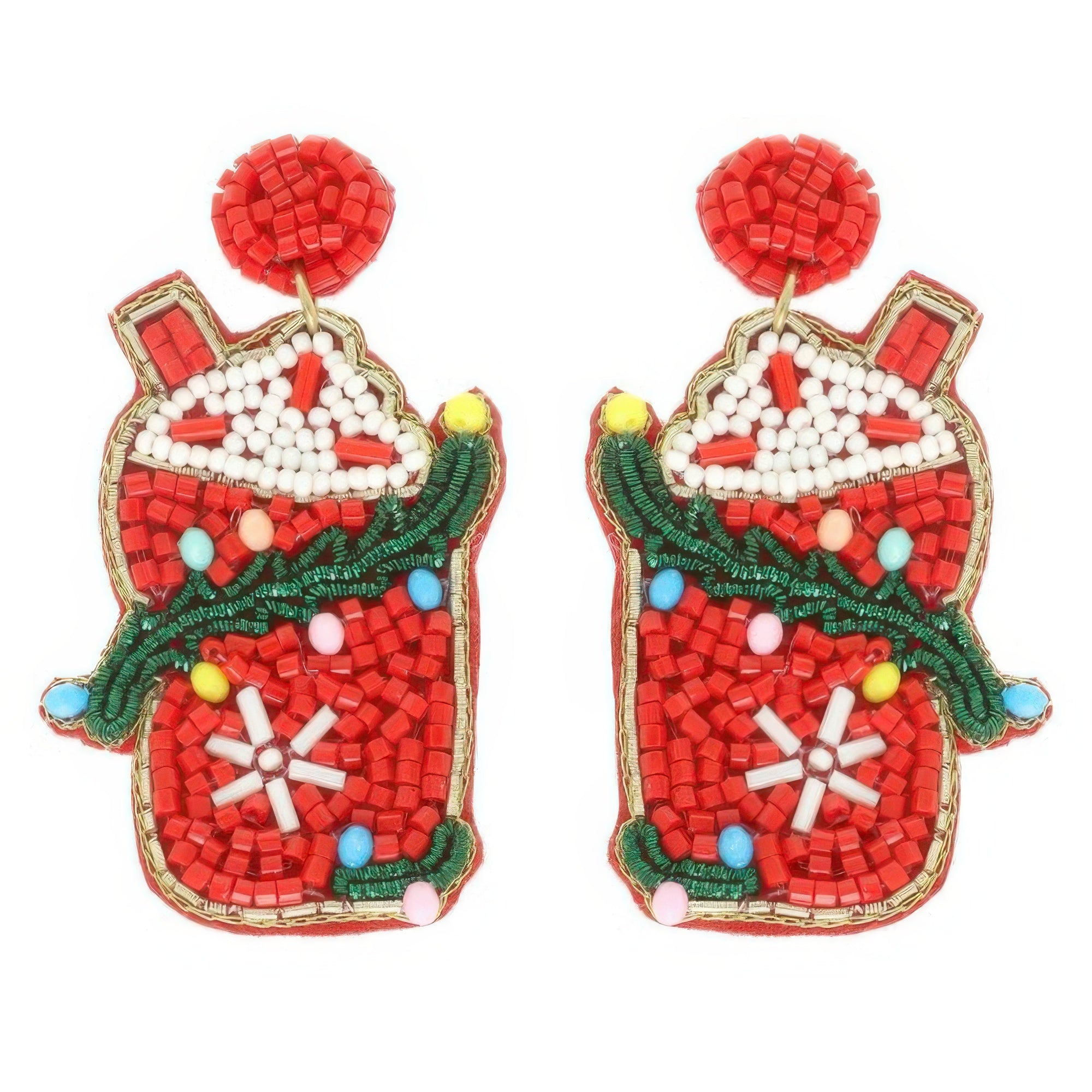 Christmas Santa's Cup Post Earrings - It's a Girly Place