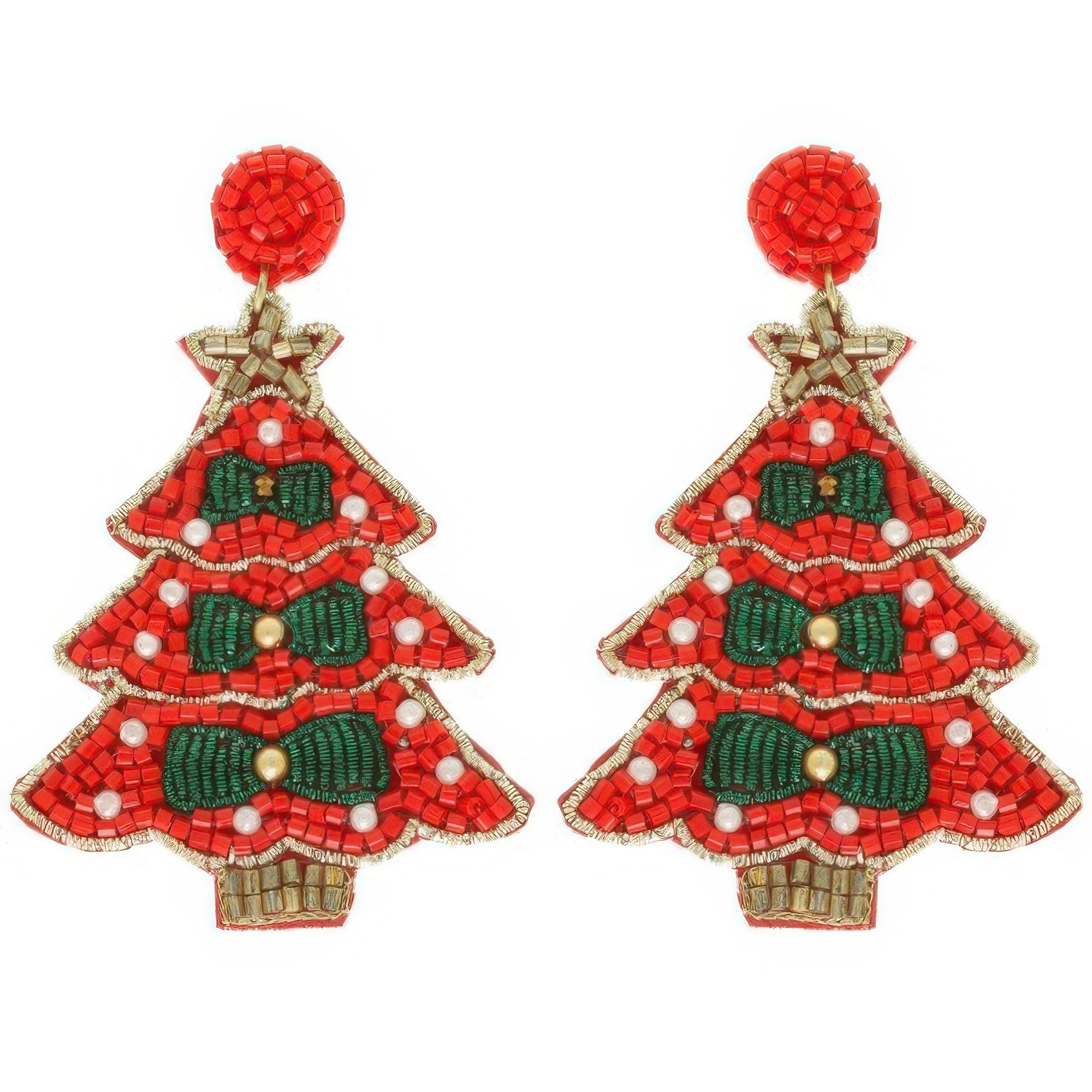 Jeweled Christmas Tree Post Earrings - It's a Girly Place