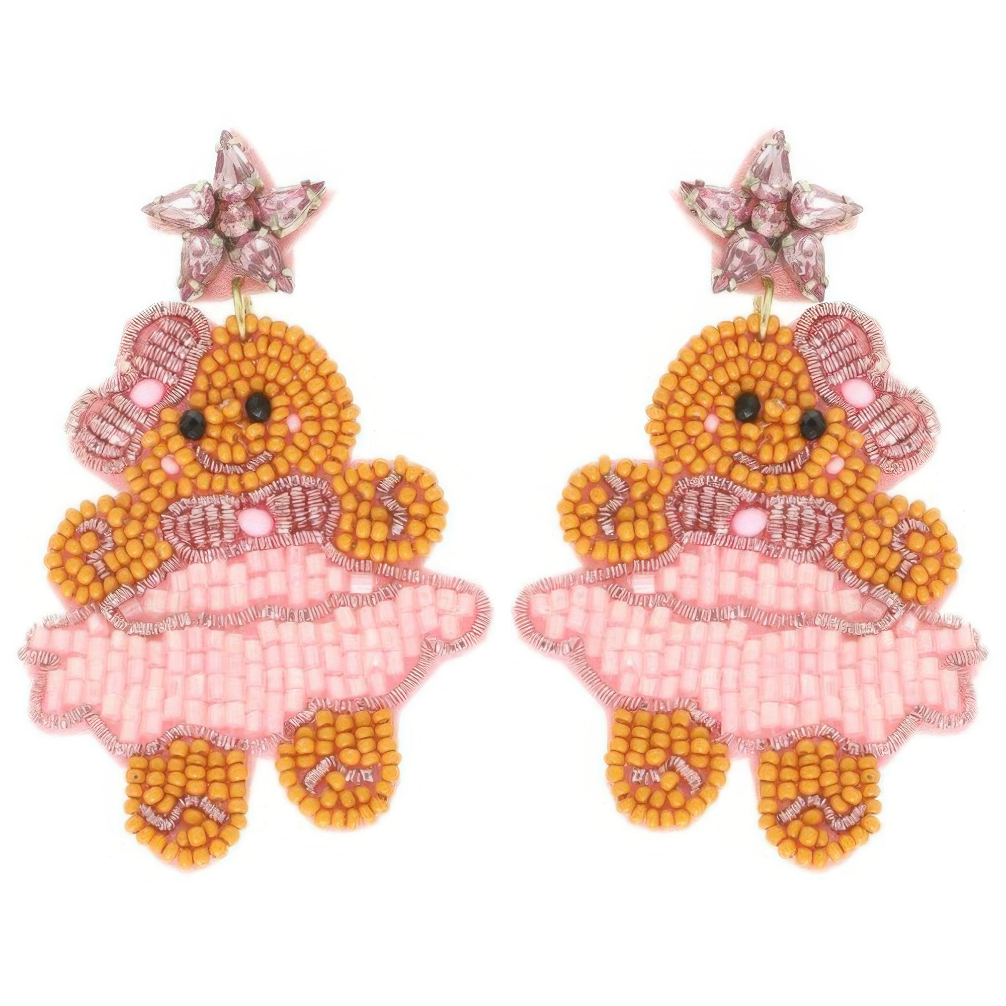 Christmas Gingerbread Ballerina Beaded Earrings - It's a Girly Place