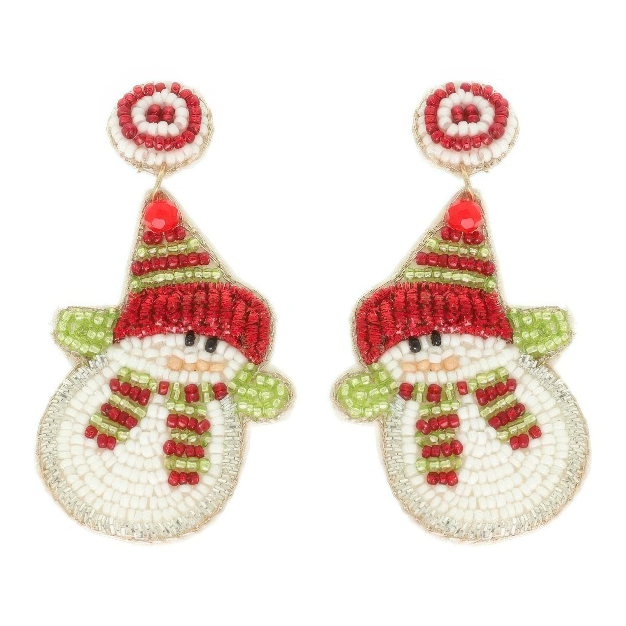 Christmas Scarfed Snowman Post Earrings - It's a Girly Place