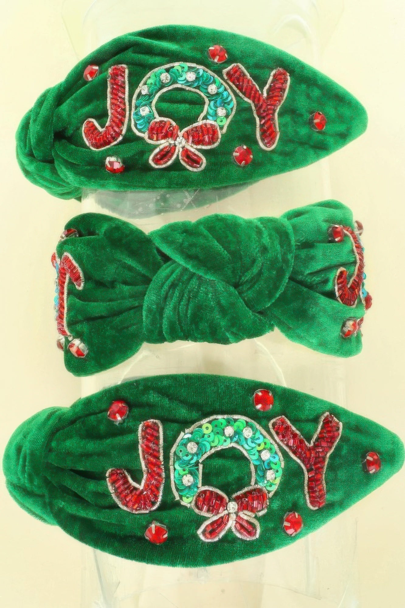 Christmas Joy Top Knot Velvet Headband - It's a Girly Place