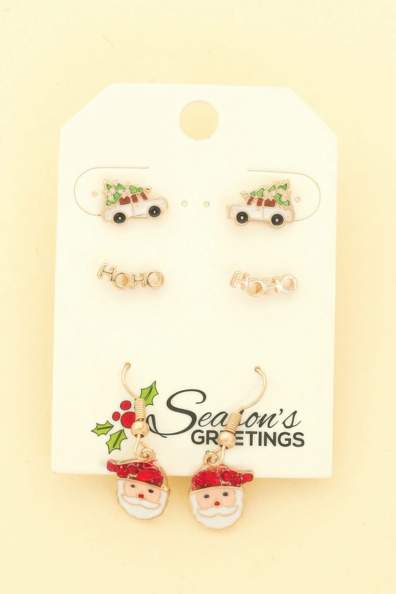 3pr Christmas Santa Hoho Earring Set - It's a Girly Place