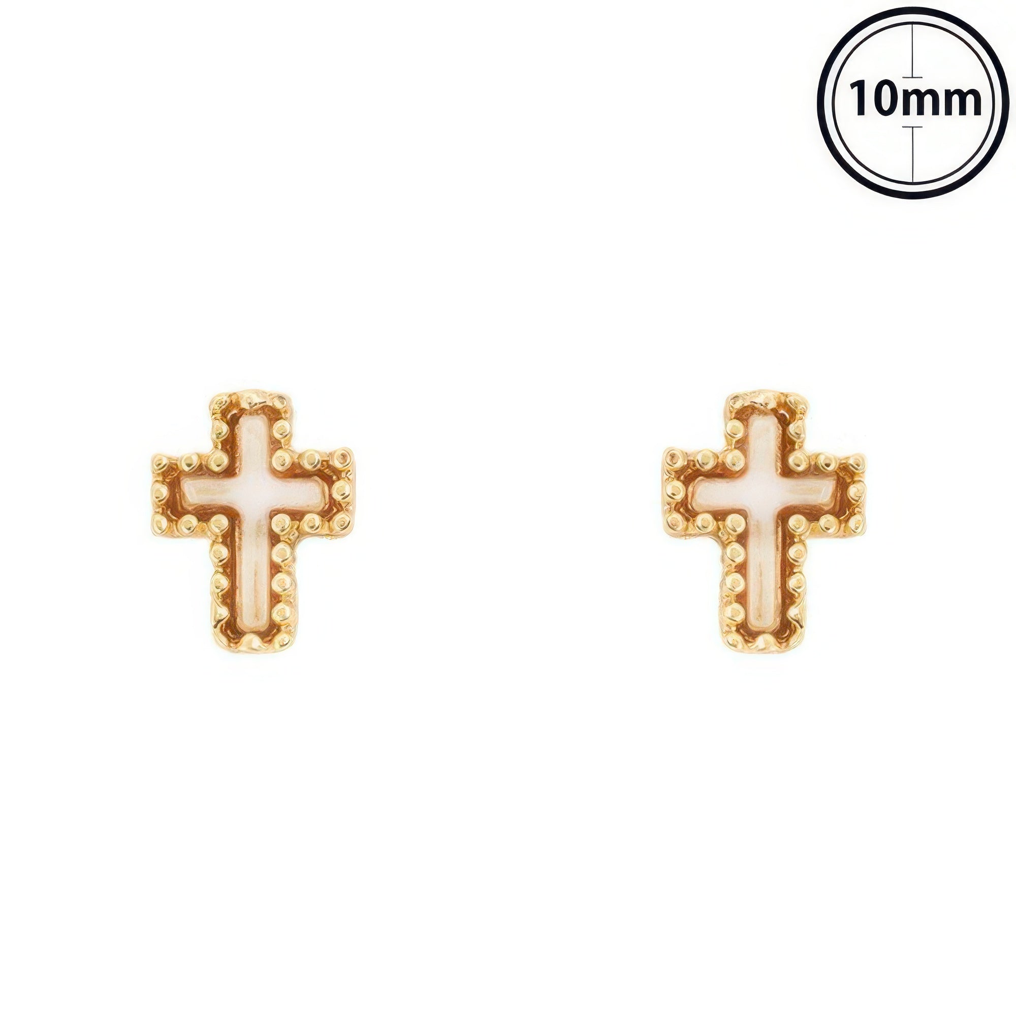 Pearlescent Enamel Inlay Cross Post Earrings - It's a Girly Place