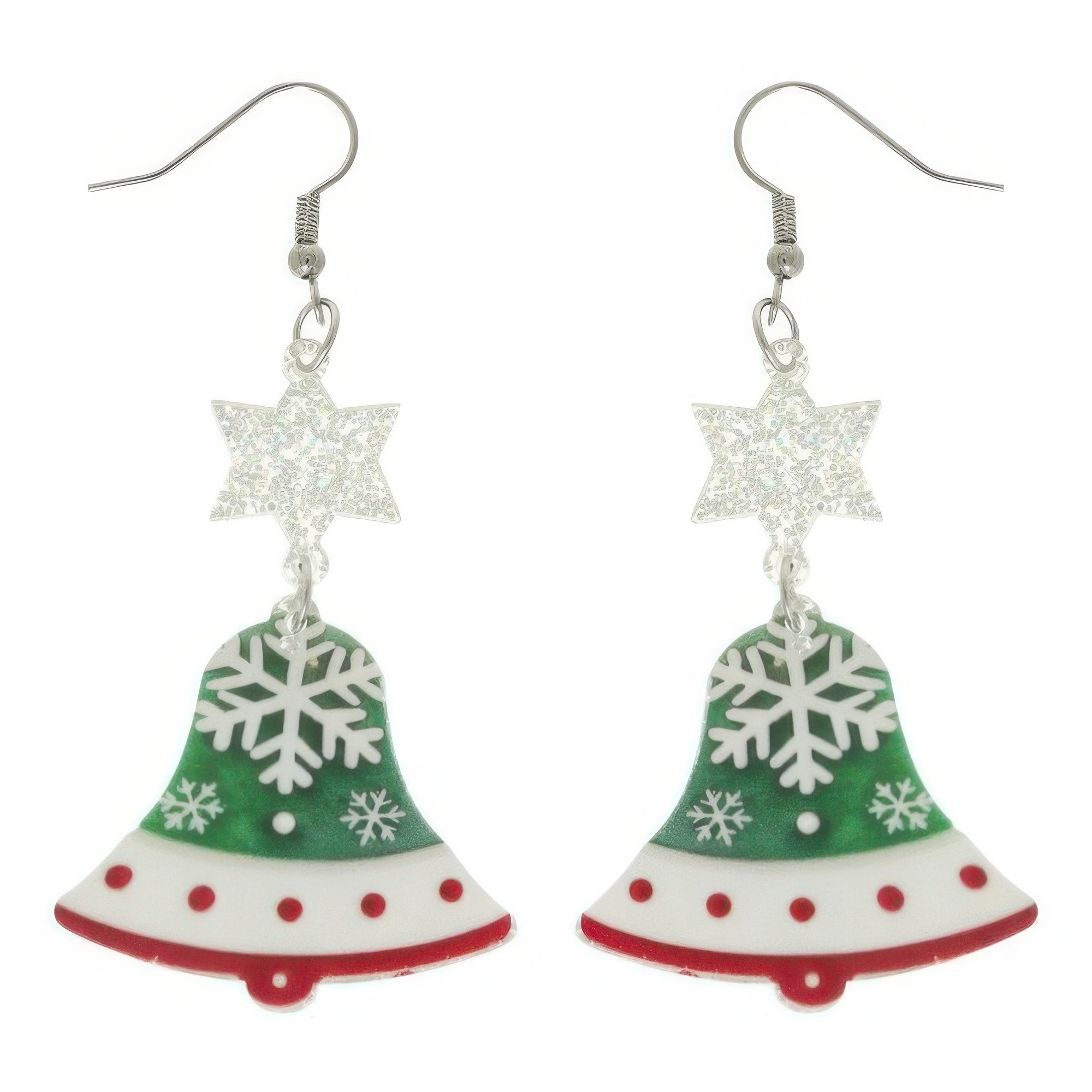 Christmas Bell Acrylic Dangle Earrings - It's a Girly Place