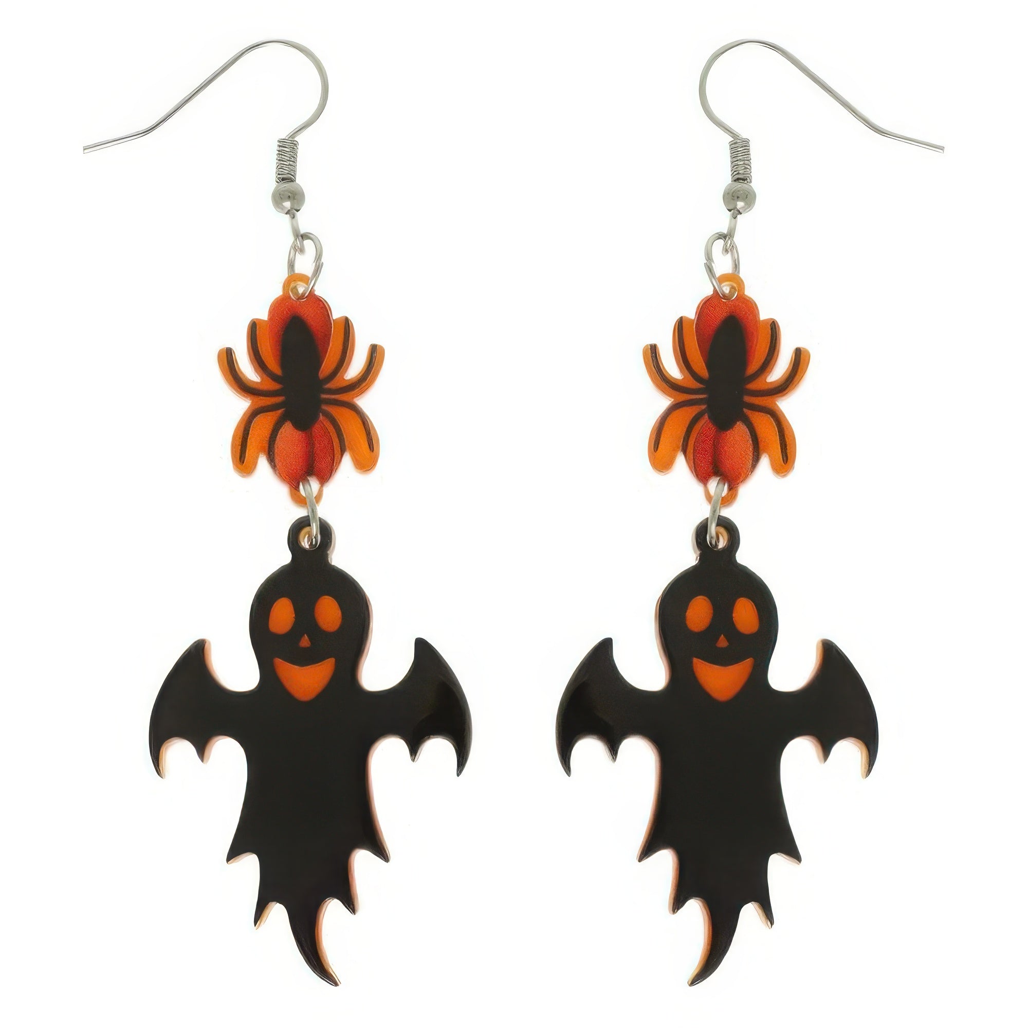 Halloween Spider And Ghost Acrylic Dangle Earrings - It's a Girly Place