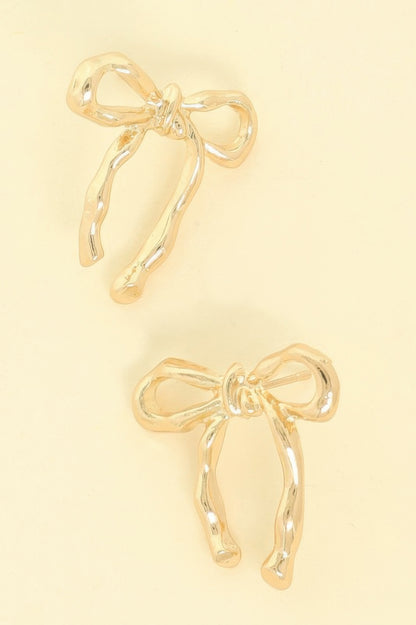 Long Tail Bow Ribbon Post Earrings - It's a Girly Place