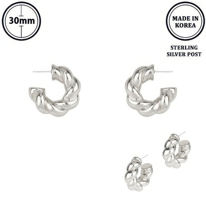 Flash-plated Twisted C-hoop Earrings - It's a Girly Place