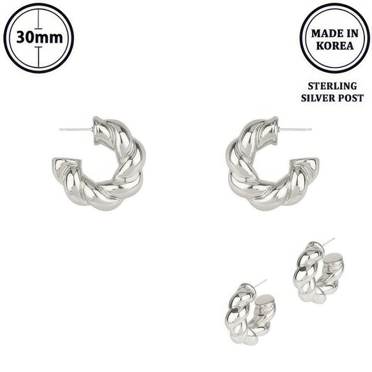 Flash-plated Twisted C-hoop Earrings - It's a Girly Place