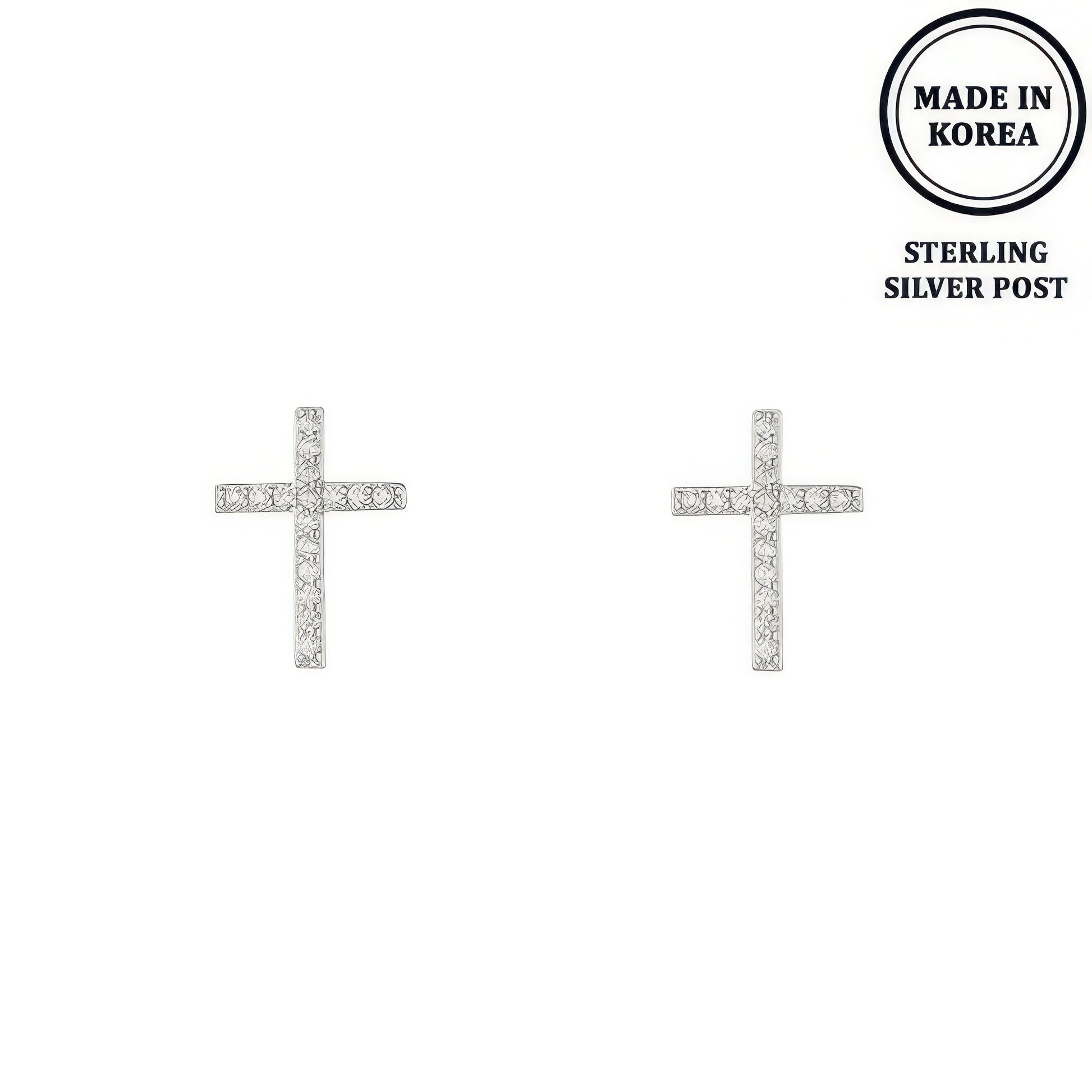 Flash-plated Crystal Pave Cross Earrings - It's a Girly Place