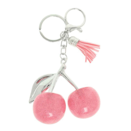 Synthetic Resin Cherry Keychain